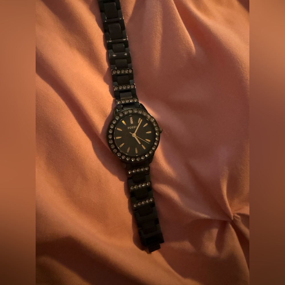 Fossil Black Watch with Sparkling Accents
